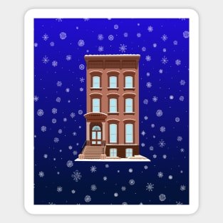 Winter Snowflake Brooklyn Brownstone Sticker